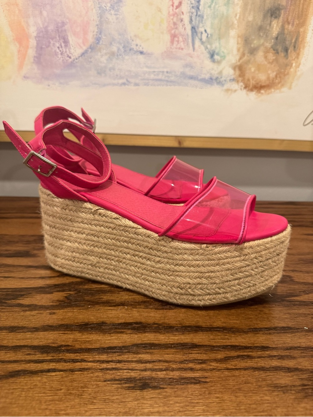 Hot Pink Platform Espadrille Sandal